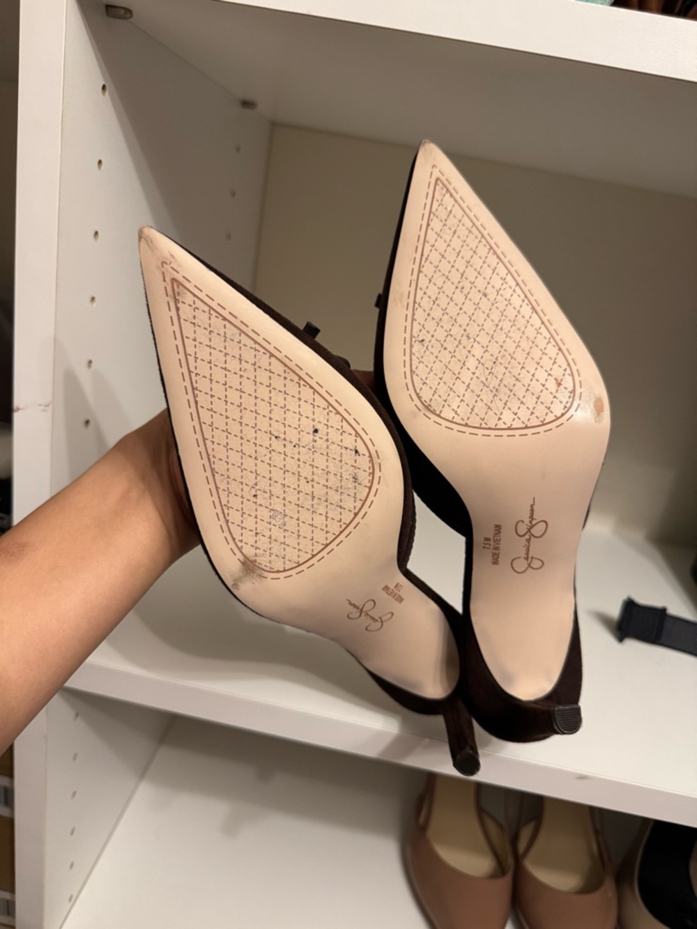 Jessica Simpson Dark Brown Pointed-Toe Bow Mules - Picture 3 of 3